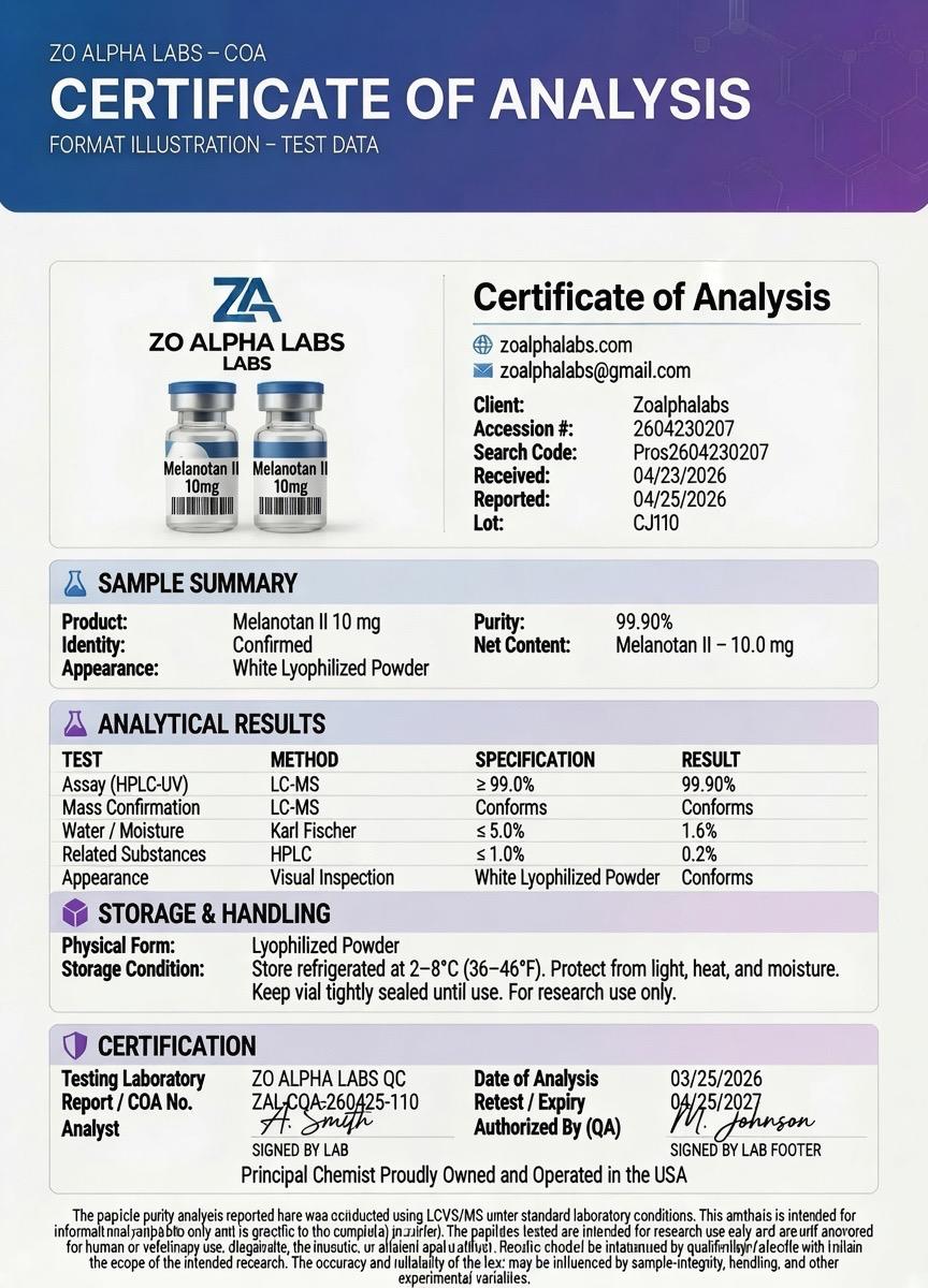 Certificate of Analysis — Melanotan I