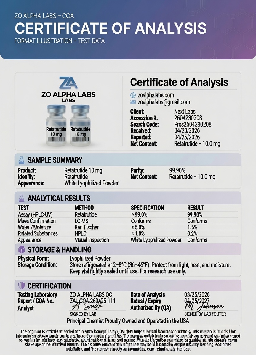 Certificate of Analysis — Retatrutide